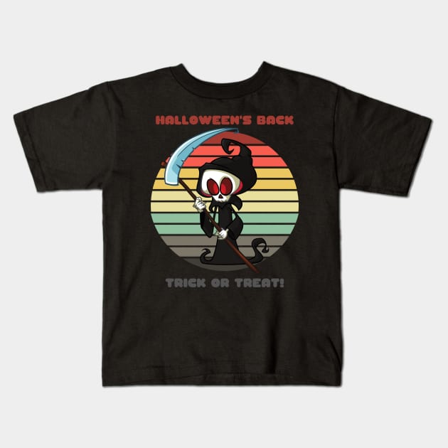 Sunset Death / Halloween's Back... Trick or Treat! Kids T-Shirt by nathalieaynie